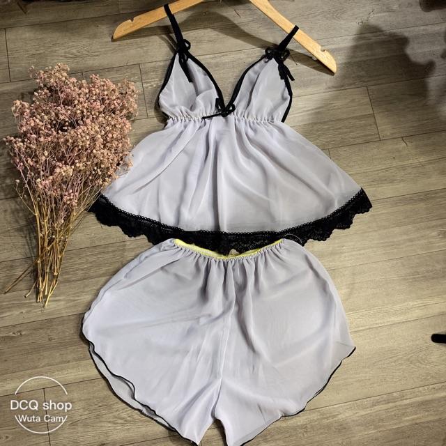 SET BỘ MẶC NGỦ vải voan siêu sexy size dưới 58kg hình thiệt, chọn ngẫu nhiên