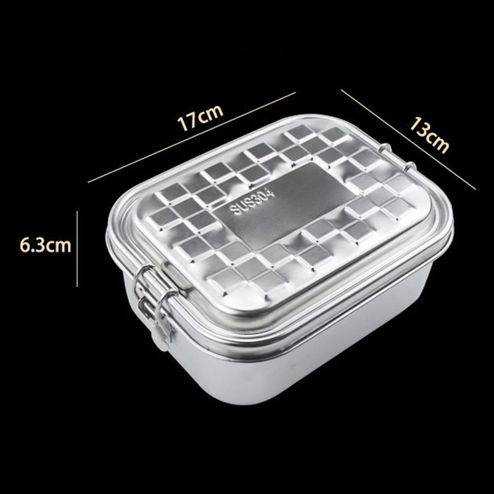 Stainless Steel Lunch Box 2 Layer Bento Box Portable Food Container Storage