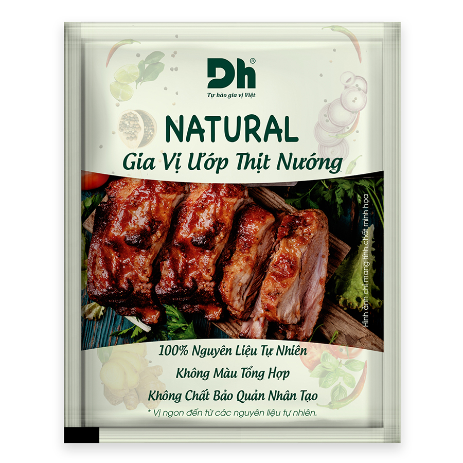 Combo 5 gói Natural Gia vị Ướp Thịt Nướng Dh Foods 10gr