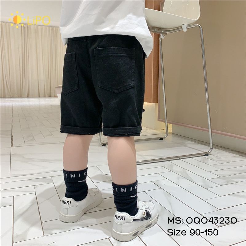 Quần lửng mosshind cho bé trai vải jean cao cấp, Quần short đùi cho bé trai xịn size 12-37kg, Quần ngố cho bé - OQ043