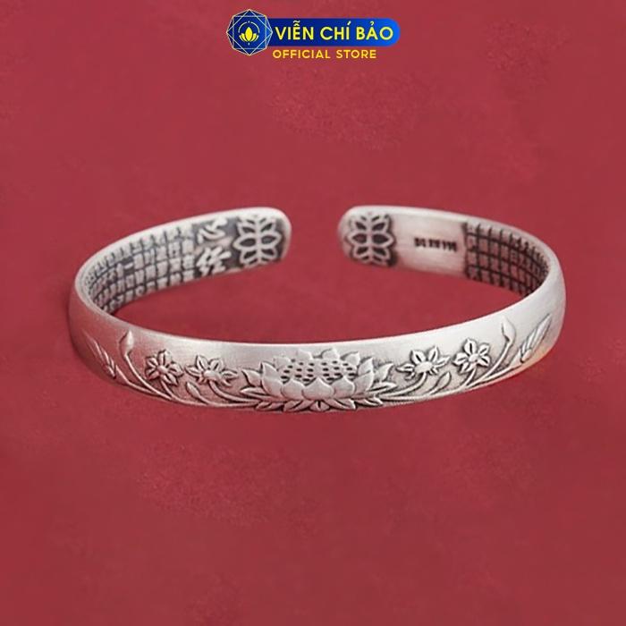 Lắc tay bạc nữ Kiềng Liên Hoa chất liệu bạc 925 thời trang phụ kiện trang sức nữ thương hiệu Viễn Chí Bảo L000304