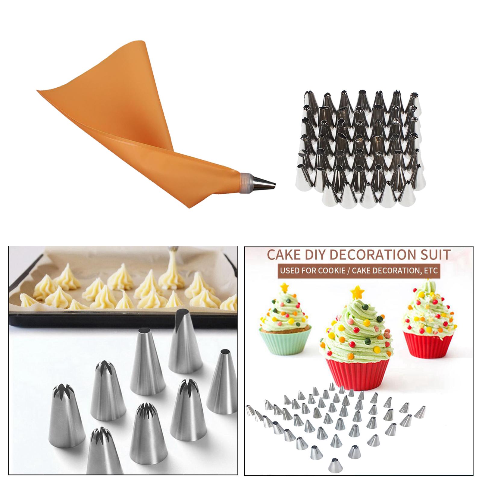50 Pieces Cake Decorating Tools 1 Pieces Piping Bags 48 Pieces Cake Decorating Tips 1 Pieces Cake Couplers for Baking Cake Cookies Chocolate Decors