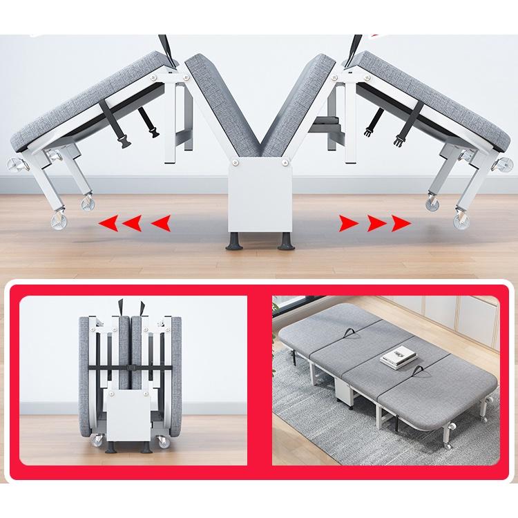 Giường đơn có đệm đa năng kèm bánh xe, giường xếp đa năng kèm đệm