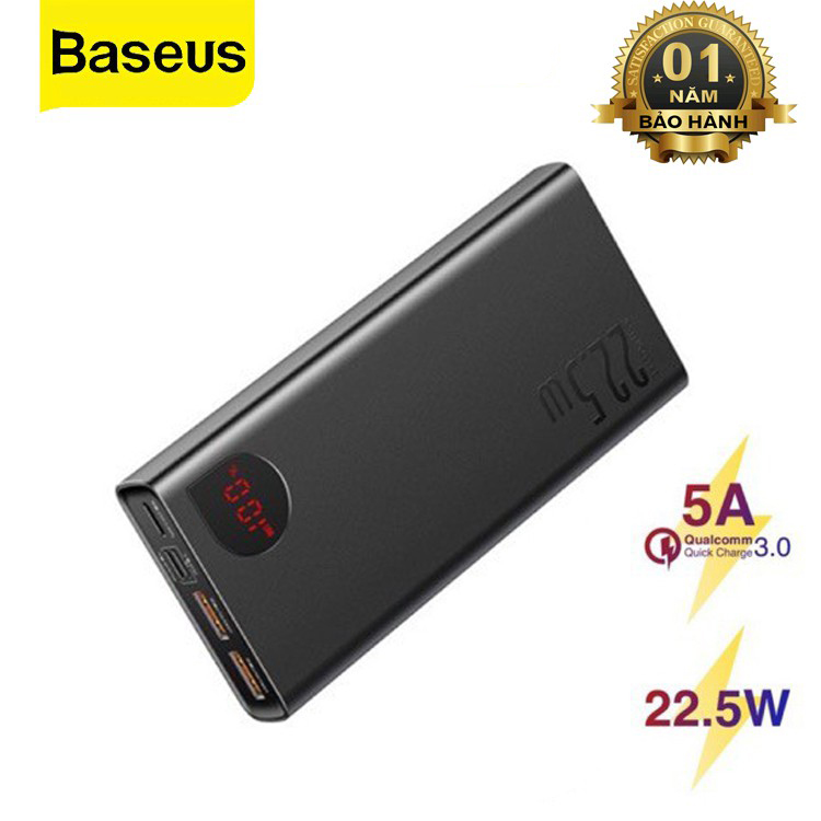 Pin Sạc Dự Phòng Baseus Adaman 10000mah - 20000mAh Cổng Micro USB Type C Tốc Độ Cao Hiển Thị Màn Hình Led - Hàng Chính Hãng