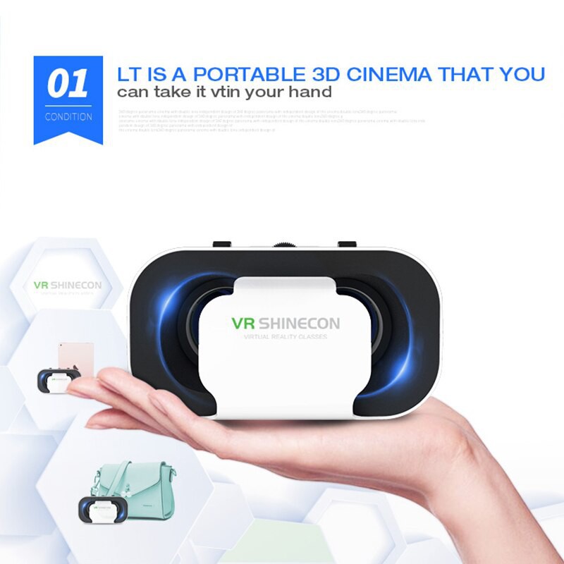 Kính Thực Tế Ảo 3D VR Shinecon Cho Smart Phone Android IOS - Hàng Chính Hãng