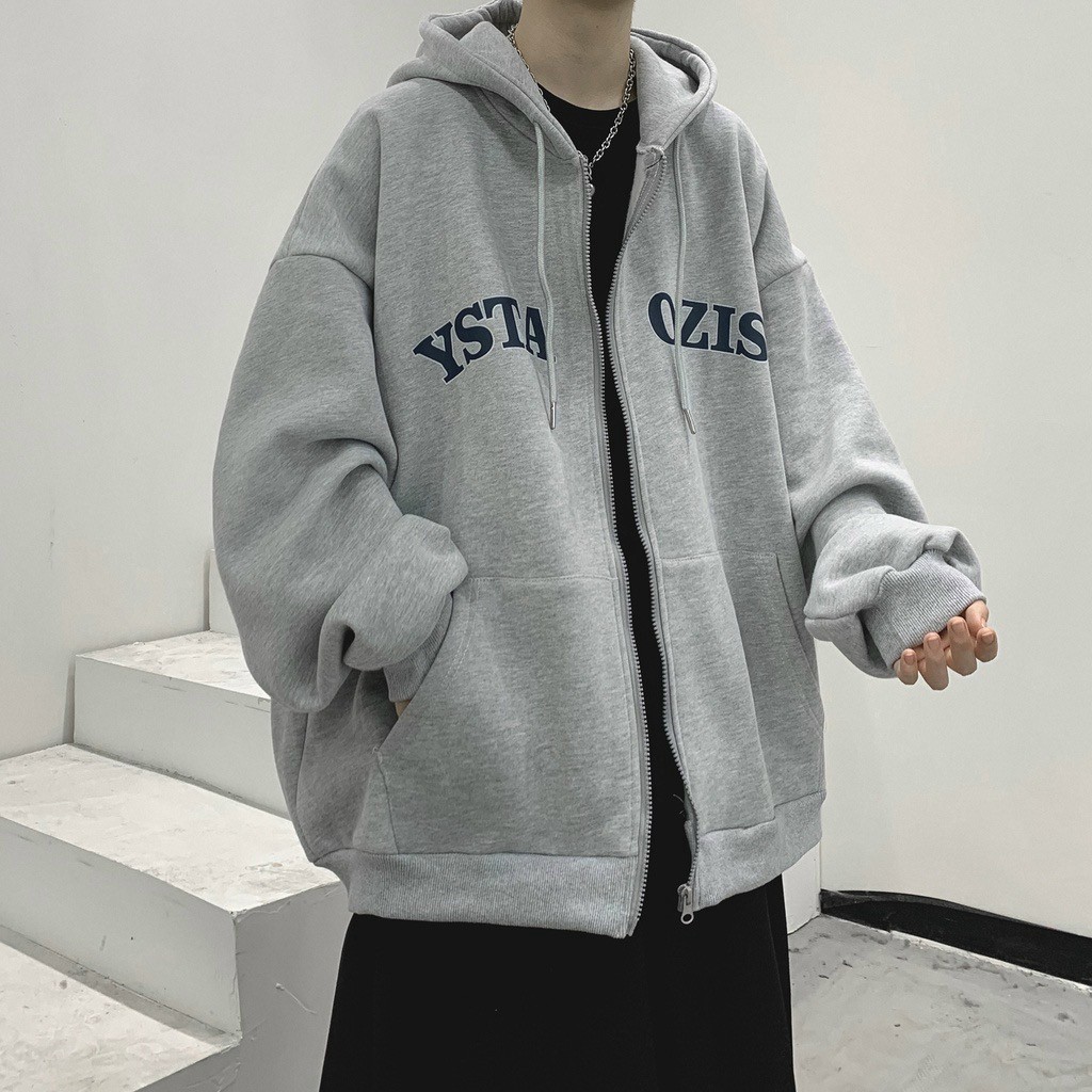 Áo KHOÁC Hoodie OZIS Ulzzang Unisex, Áo khoác dây kéo Chống Rét Cho Nam nữ Cho Cặp Đôi Chất Nỉ Unisex Form rộng Có 3 Màu Ulzzang