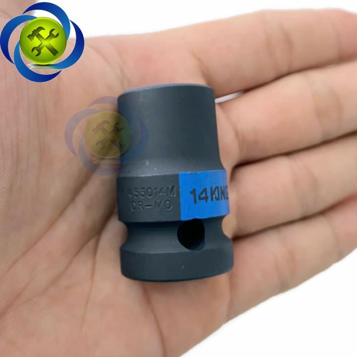 Tuýp 14mm 1/2 Kingtony 453014M loại ngắn 12 cạnh màu đen