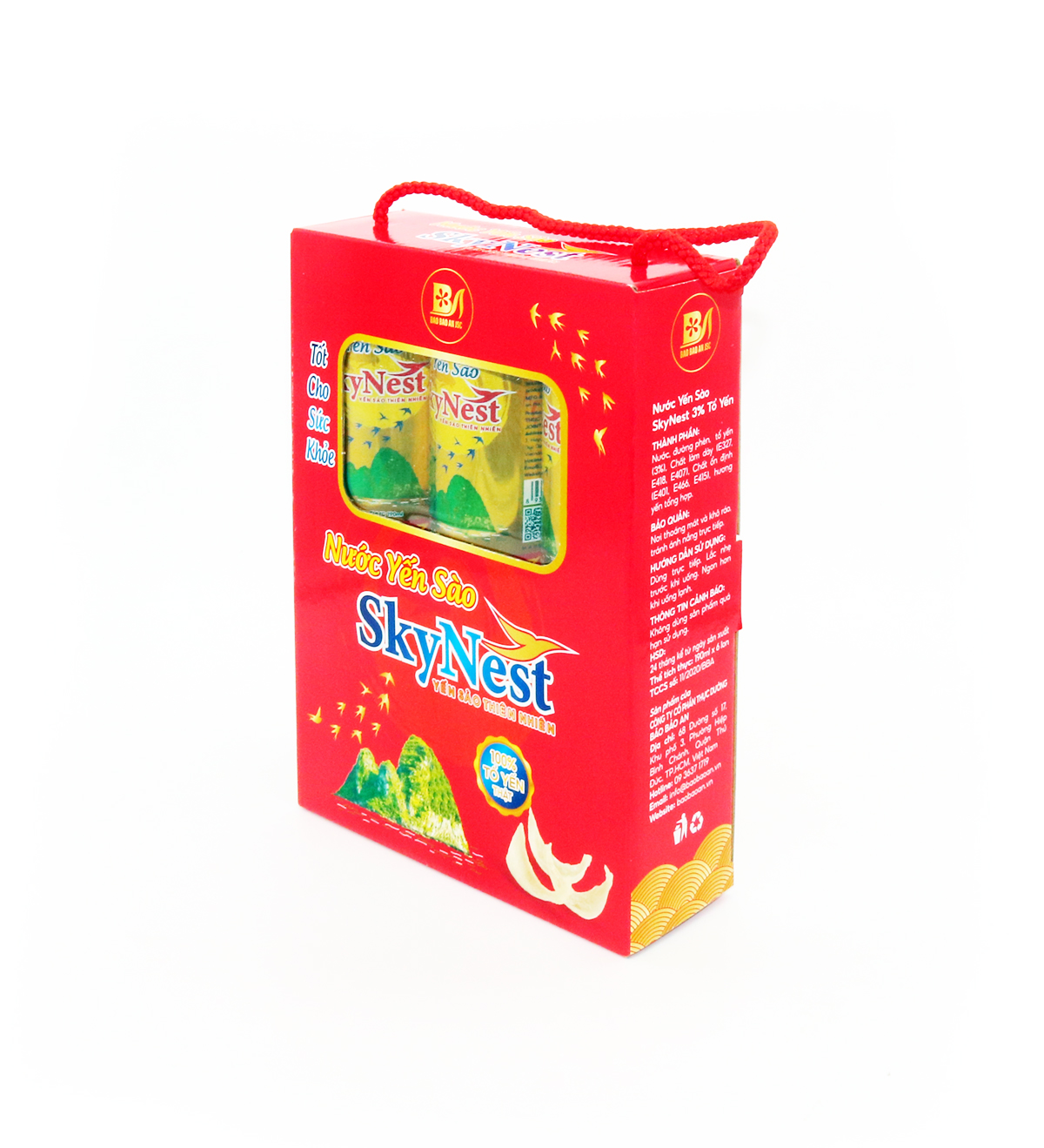 [Hộp quà đứng 6 lon x 190ml] Nước Yến Sào SkyNest 3% Tổ Yến thật, Giải khát nhanh gọn, Tốt cho sức khỏe