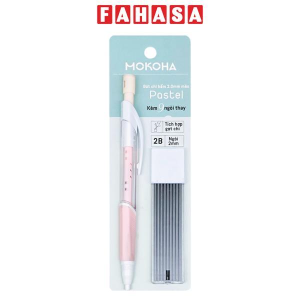 Bút Chì Bấm 2.0 mm Kèm 9 Ngòi Thay Thế - Mokoha M-MP001 - Màu Hồng