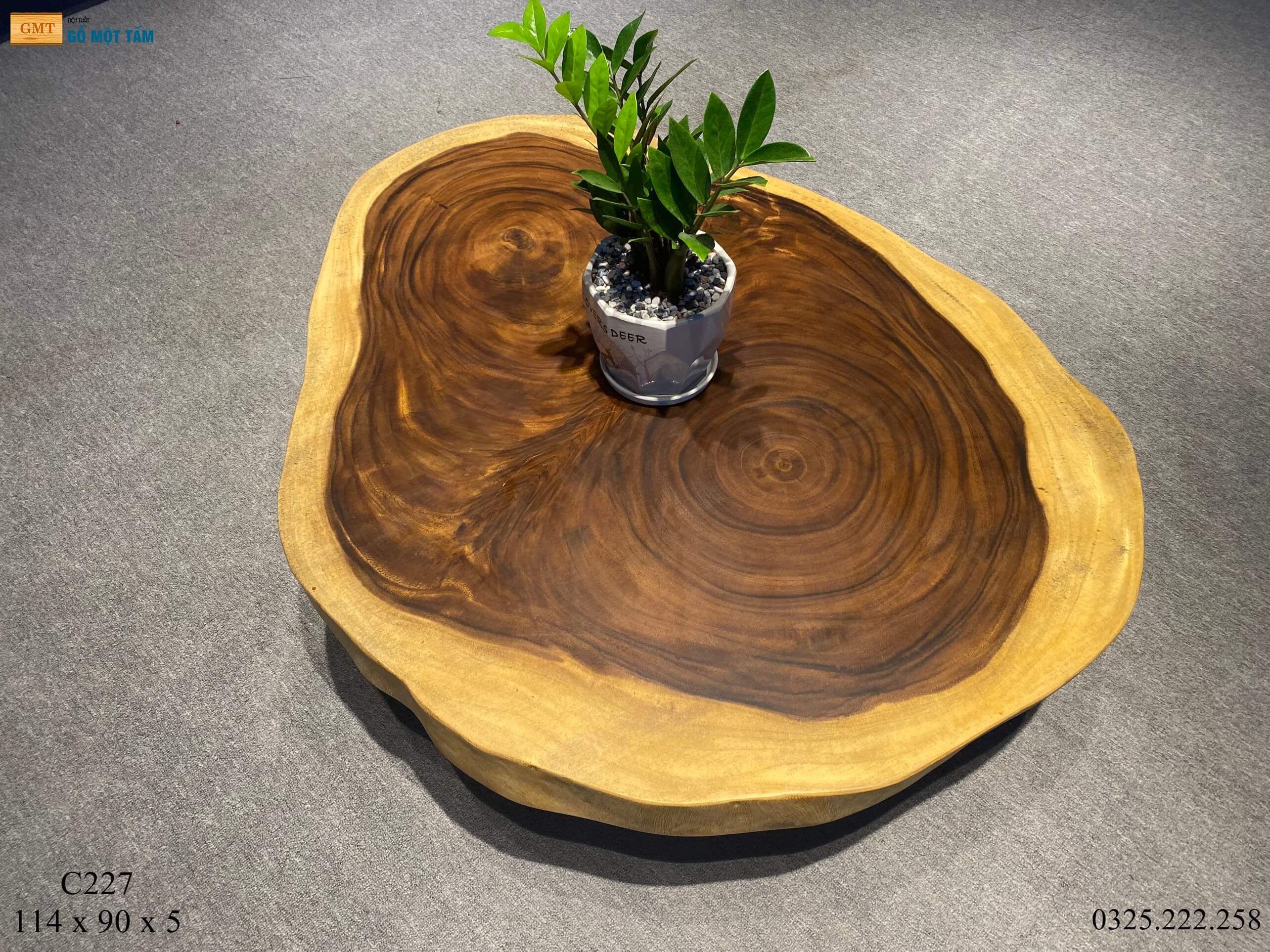 Bàn Sân Vườn Gỗ Me Tây, Bàn Cafe Gỗ Me Tây, Bàn Gỗ Me Tây Nguyên Tấm Dài 1,14m Rộng 90cm Dày 5cm