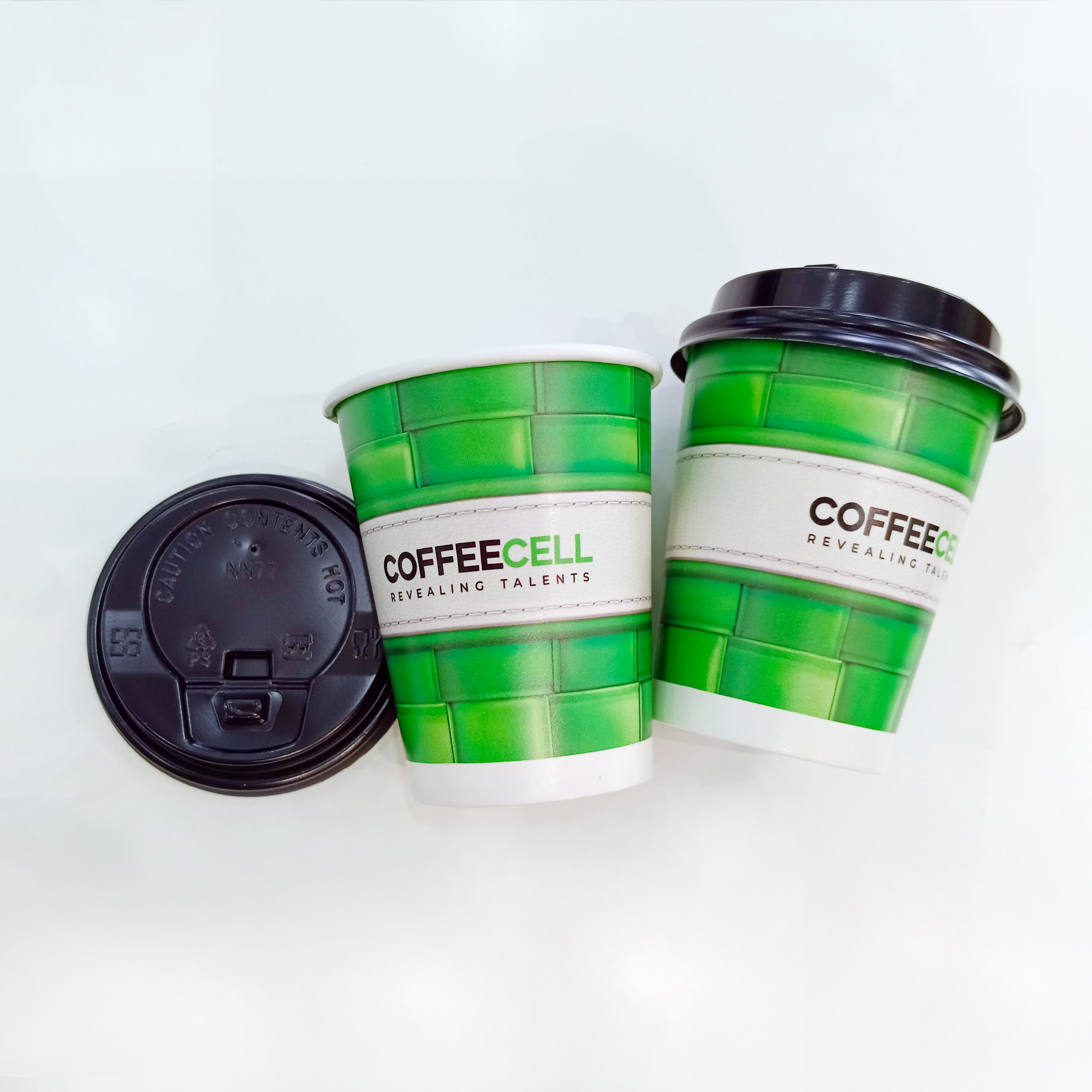 Bộ Cốc Giấy Tiện Lợi Coffeecell (Màu Xanh Lá) - COFFEECELL - Chất liệu cao cấp, Chịu được nước nóng &amp; lạnh, Kiểu dáng sang trọng - Hàng Chính Hãng