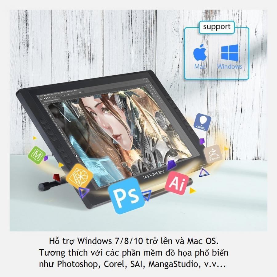 Bảng vẽ màn hình XP-Pen Artist 22E Pro 21.5inch fullhd 16.7 triệu màu, 16 express keys, lực nhấn 8192 - hàng chính hãng