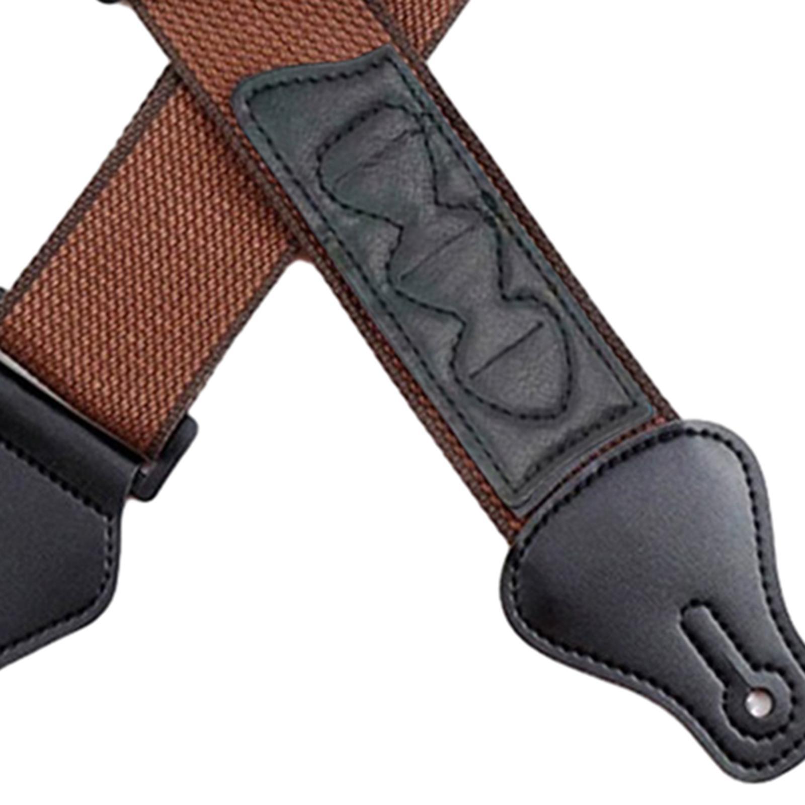 Guitar Strap with Pick Holders, Comfort PU Leather Ends, Universal Adjustable Guitar Shoulder Straps Belts