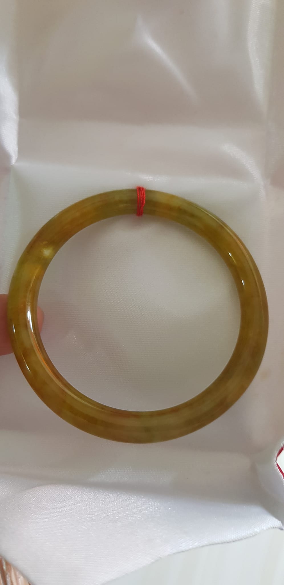 Vòng tay nữ đá Cẩm thạch Vàng Xanh Chanh nhẹ nhàng mới bóng đẹp lạ Ni 53mm x cọng 7mm Nữ 50kg - 55kg đeo món quà ý nghĩa dành cho các chị em ạ