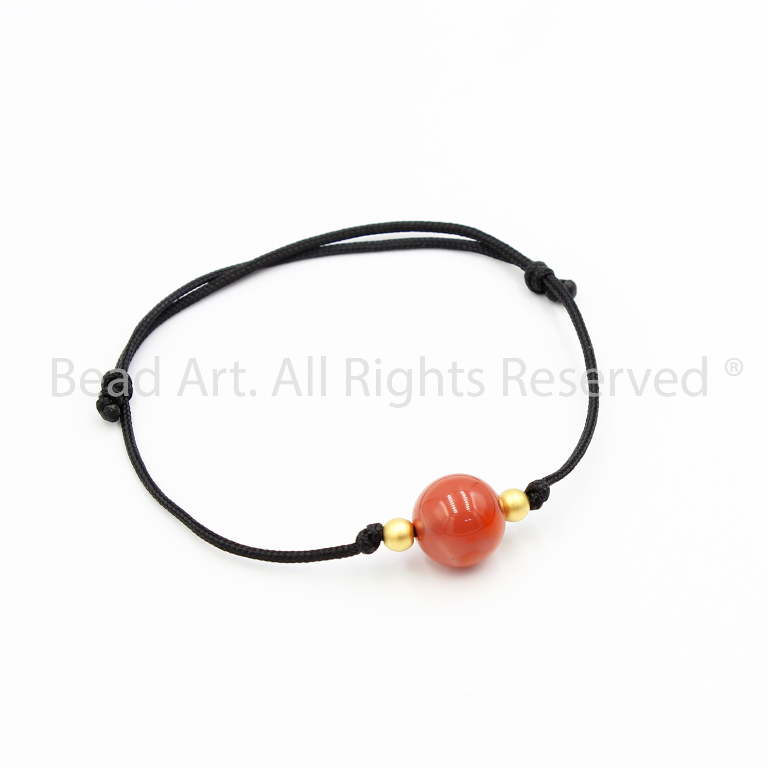 Vòng Tay Thắt Dây Phối Đá Mã Não Cam Đỏ Tự Nhiên 8-8.5MM, Mệnh Hoả, Thổ, Vòng Tay Phong Thuỷ, Chuỗi Hạt - Bead Art