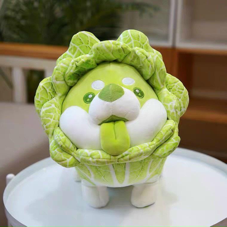 Gấu bông chó bắp cải – Quà tặng thú nhồi bông Shiba Inu Vegetable Fairy siêu dễ thương – Size 50 cm – Gối ôm cho bé ngủ ngon