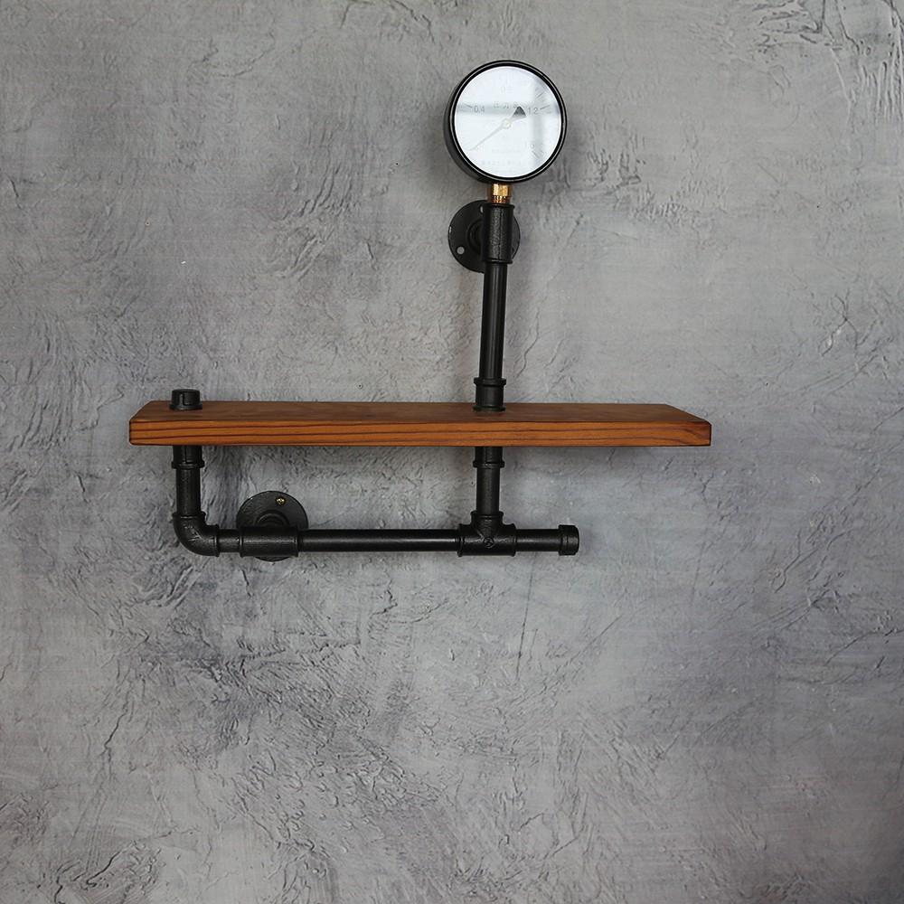 Kệ ống nước treo tường chất liệu ống sắt trang trí decor quán cafe phong cách vintage