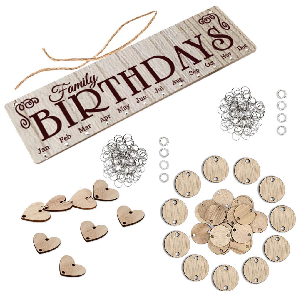 Wood Calendar Board Home Wall Decor Ornament Birthday Anniversary Reminder