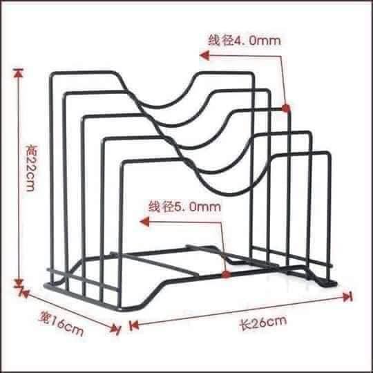 Kệ Để Vung Nồi Và Dao Thớt Đa Năng 4 Ngăn Tiện Dụng