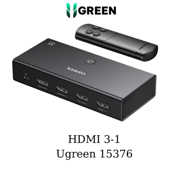 Hình ảnh Bộ gộp HDMI chuẩn 2.0 3 vào 1 ra hỗ trợ 4K 60Hz Ugreen 15376 - Hàng chính hãng