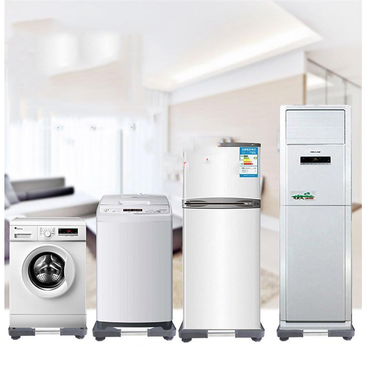 Chân Kê Tủ Lạnh, Kệ Máy Giặt, Kệ Máy Lọc Nước Đa Năng Chất Liệu Inox 304 Chống Rỉ Cao Cấp, Bọc Nhựa Chống Trơn Trượt