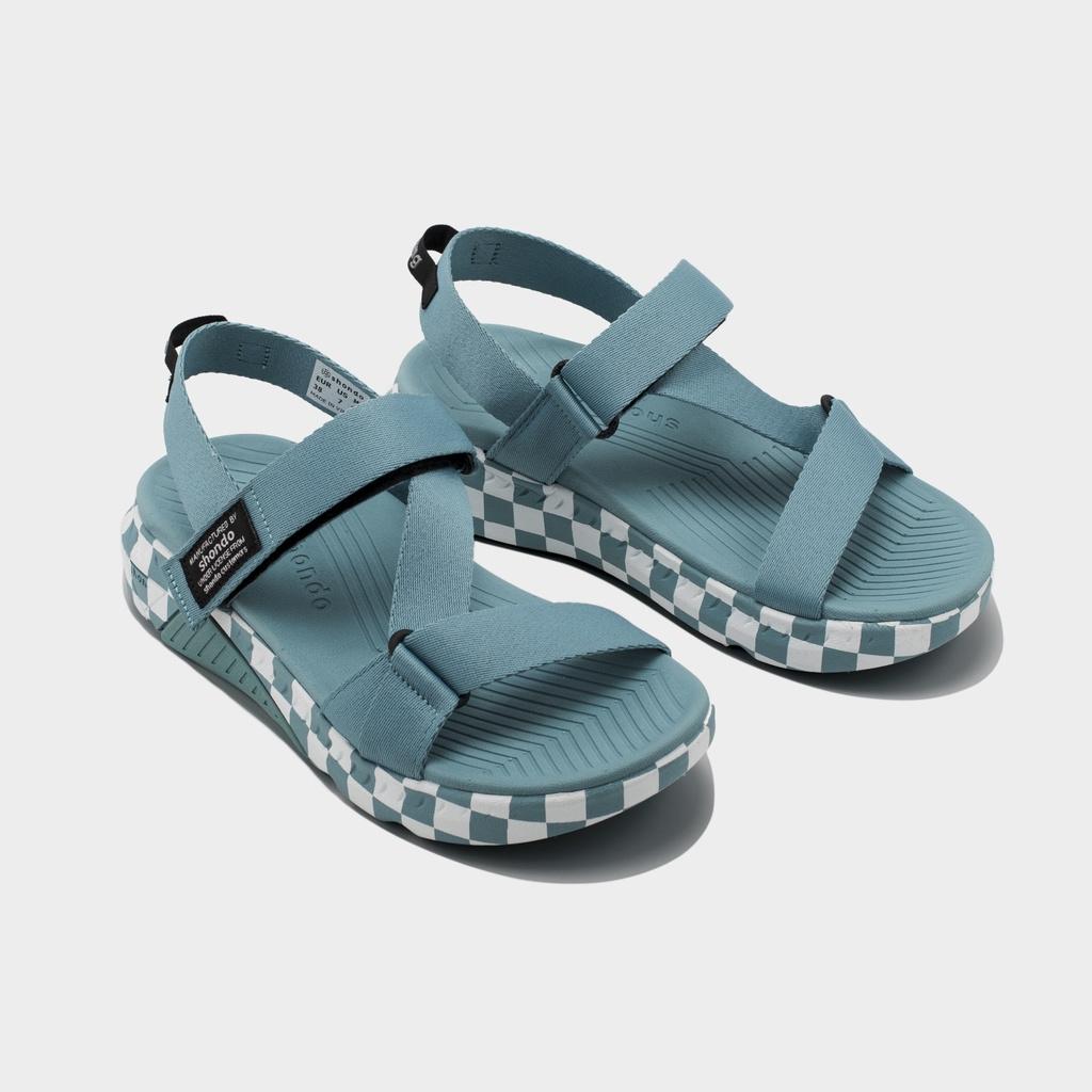 Giày Sandals SHONDO Unisex F7 Racing caro xanh F7C3232