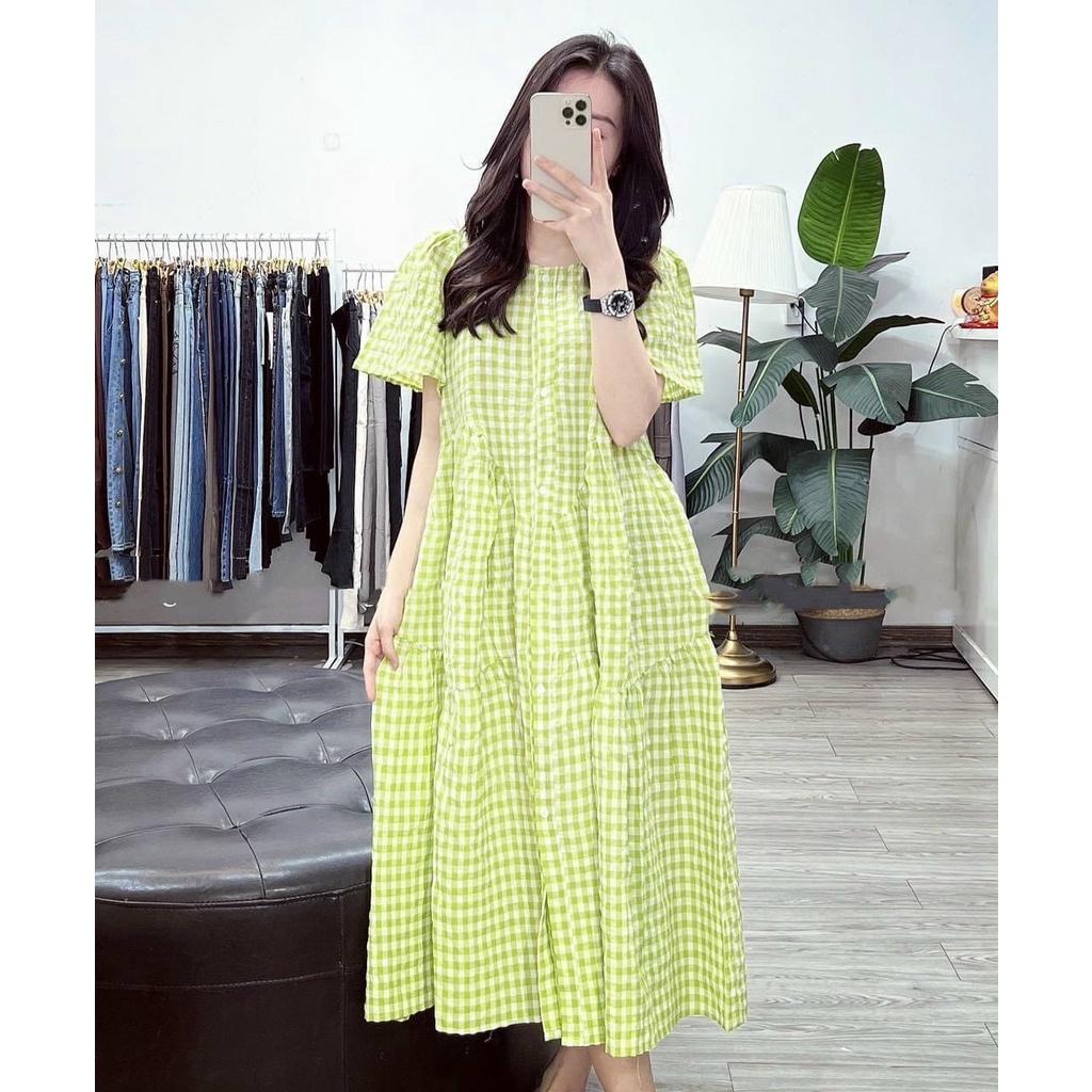 Váy bầu công sở - đầm bầu xinh thiết kế cộc tay màu đen cổ sen đuôi cá - bauxinh