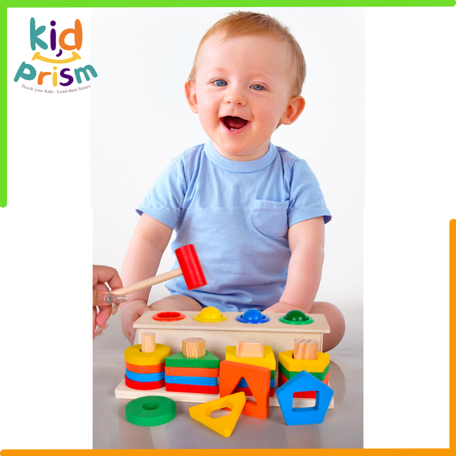 Bộ Đập Bóng và Thả Hình Khối Kết Hợp 2 in 1 cho Bé từ 18+ tháng trở lên - Giáo Cụ Montessori