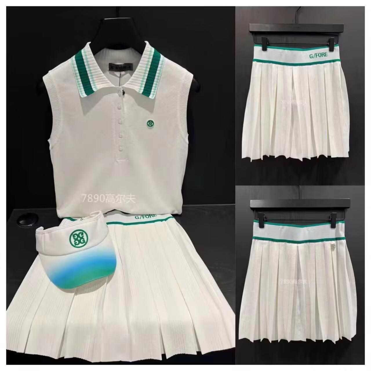 Quần áo golf phụ nữ 23 23 mùa hè ve áo không tay xu hướng áo sơ mi hàng đầu váy xếp li Color: coat Size: L