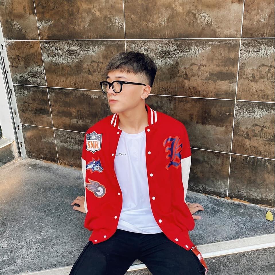 _ Áo khoác VARSITY ĐỎ họa tiết Longsnkr chất nỉ cao cấp - Bomber /Varsity