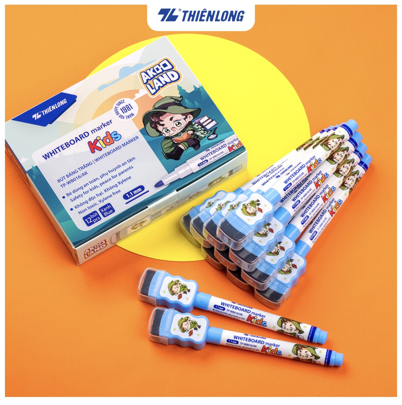Bút Lông Bảng Thiên Long Akooland TP-WB016/AK (12 cây/ hộp)