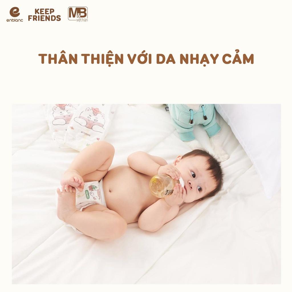 Combo 2 Bịch Tã Dán Hàn Quốc ENBLANC KEEP FRIENDS Cho Bé Size S 40 Miếng (3-8kg) Mỏng Nhẹ, Chống Tràn, Thấm Hút Nhanh