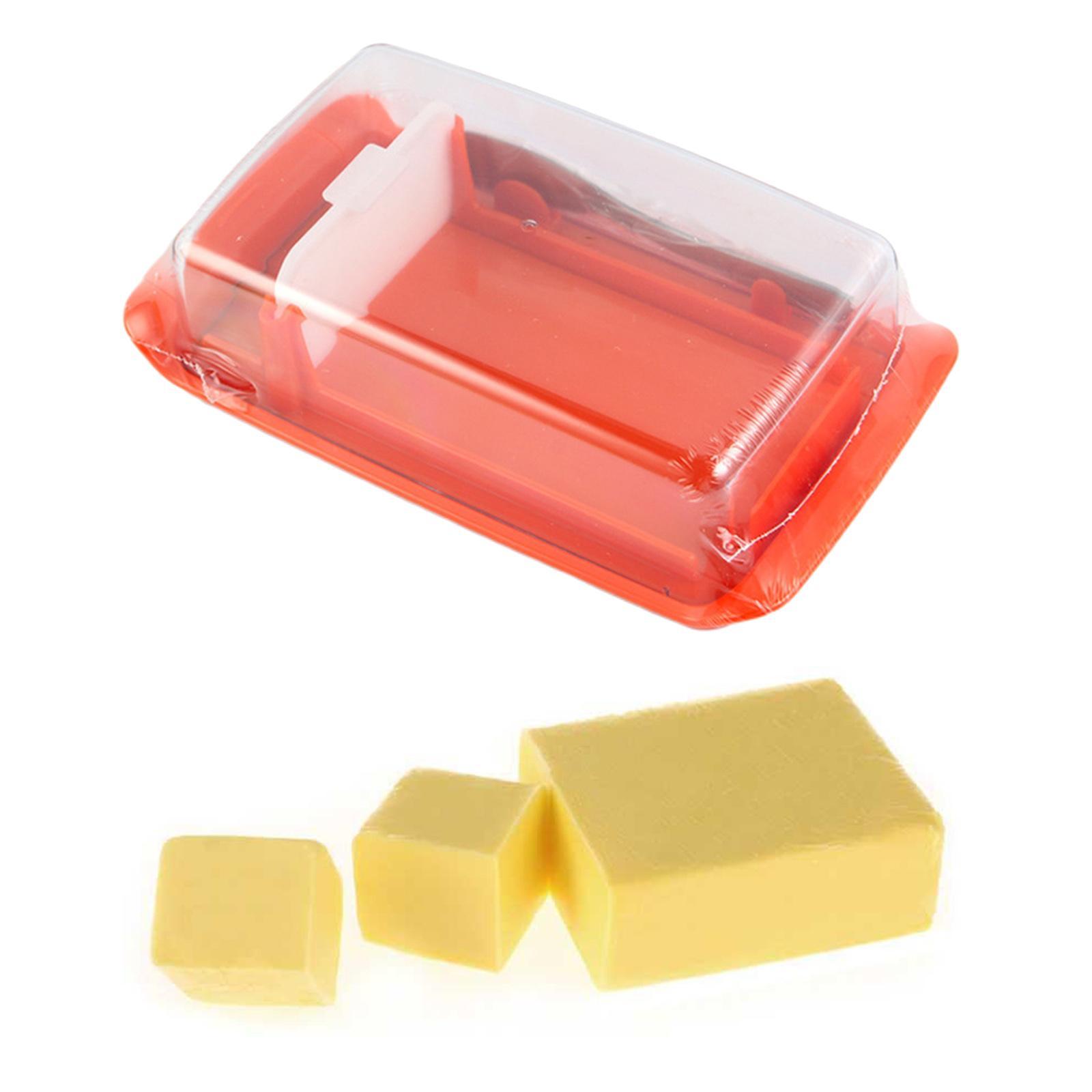 Butter Dish Box with Fork Rectangular Clear Cheese Keeper Sealing Case