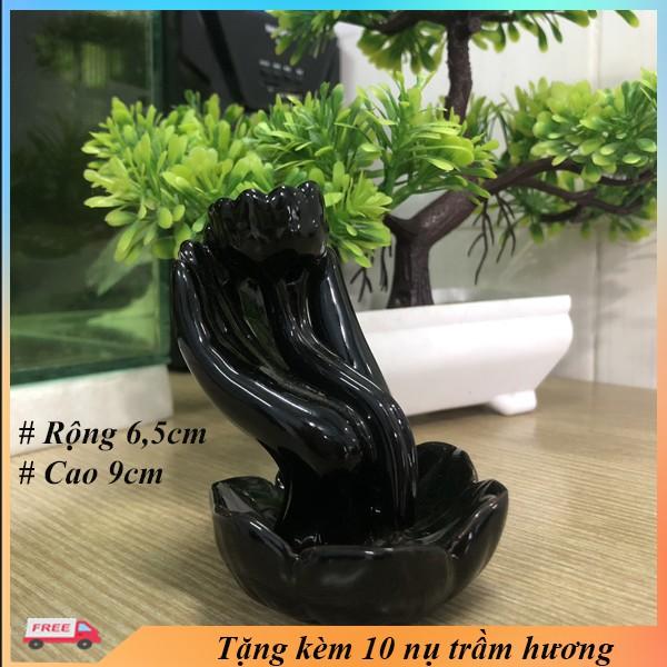 Thác khói trầm hương TAY PHẬT NÂNG HOA-tặng 10 nụ trầm hương