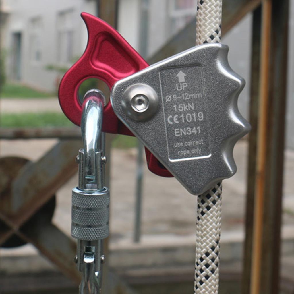 2x 15KN Safety Rock Climbing Rope Grab Clamp Protecta Fall Protect Equipment