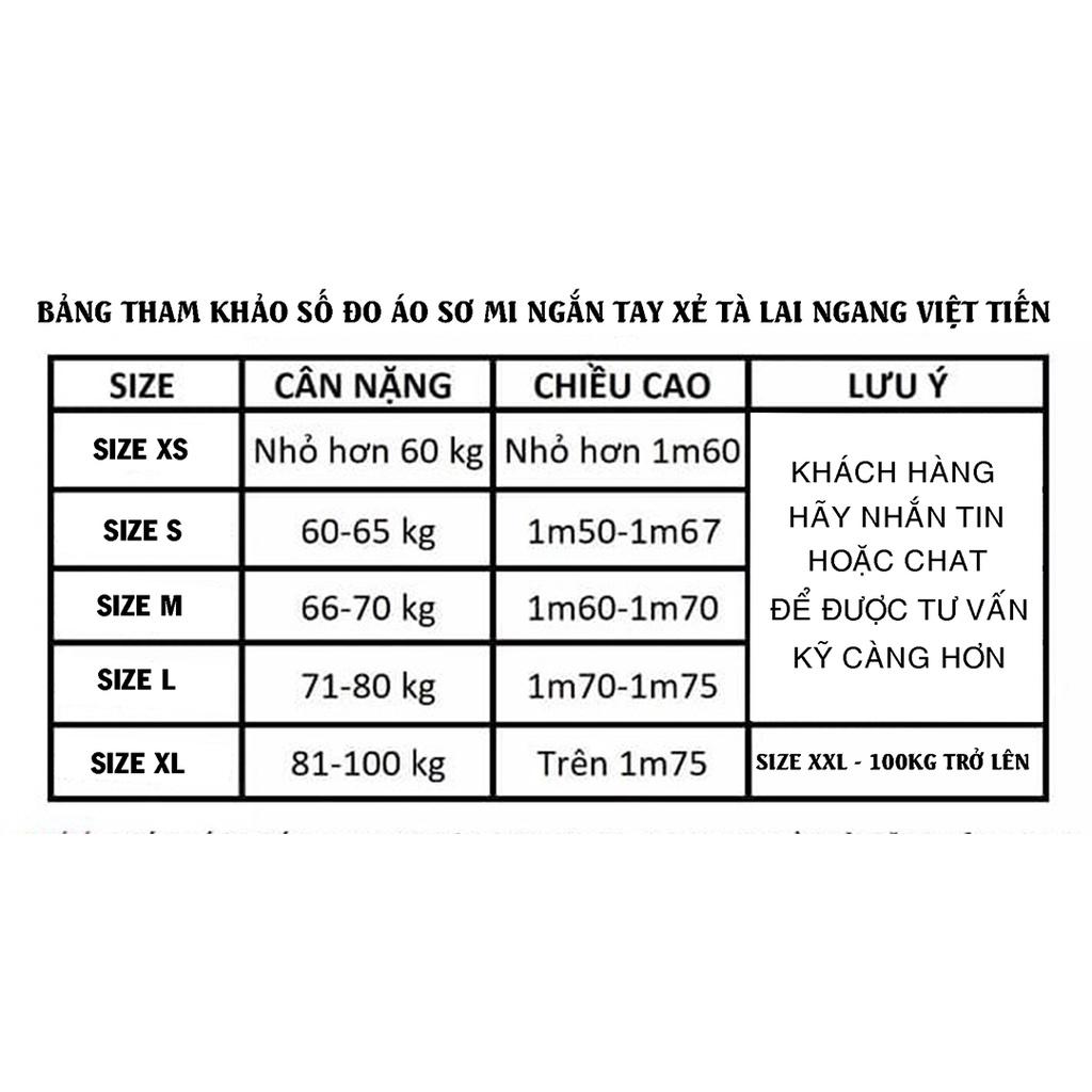 Viettien - Áo sơ mi nam ngắn tay xẻ tà vạt ngang ca rô 6