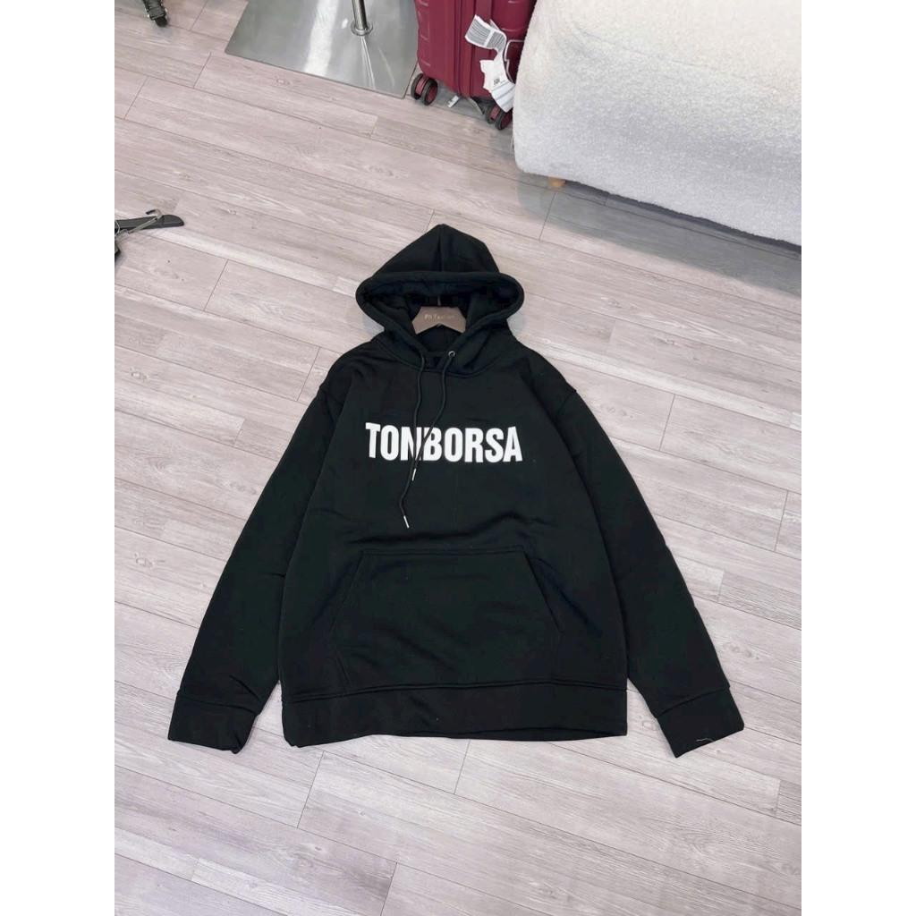 Áo khoác hoodie TONBORSA nỉ dệt xuất khẩu from cồ hàng đẹp xitin-A2124 - Đen