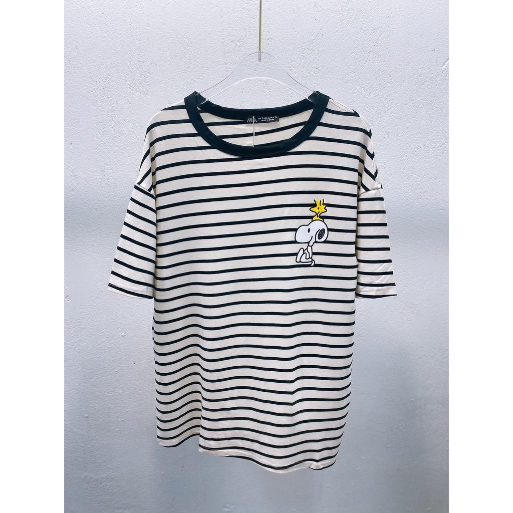 NEW ARRIVAL ÁO THUN SỌC HÌNH SNOOPY CUTE PHÔ MAI QUE