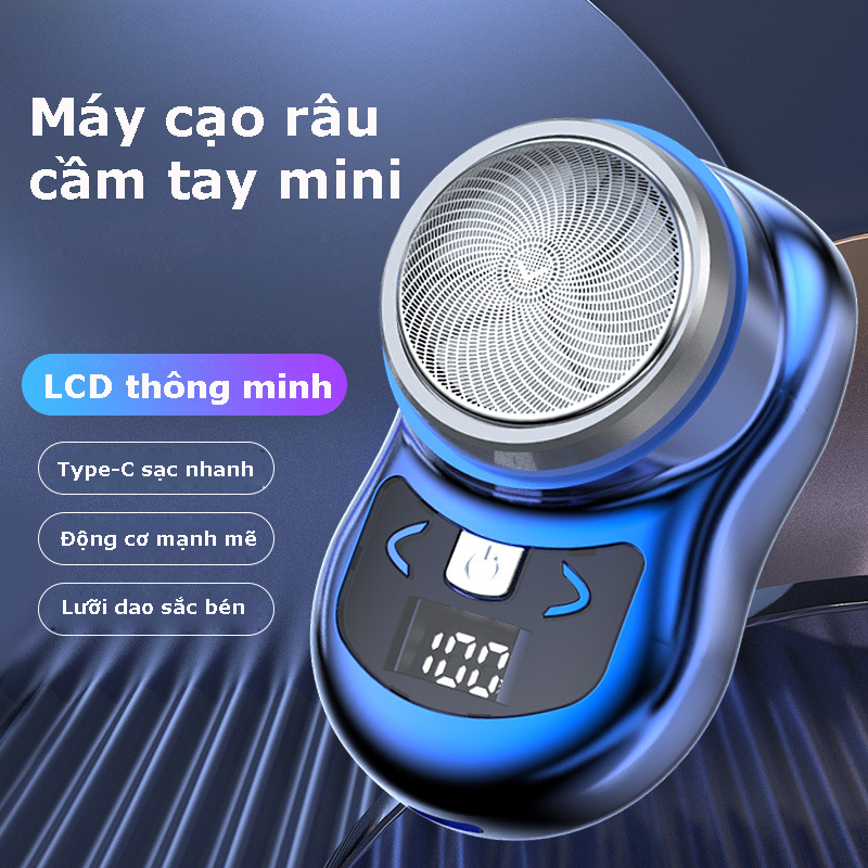 Máy cạo râu mini cao cấp lưỡi kép điện tự mài chống thấm nước tiện dụng cho nam loại mới sạc type C chống thấm nước tiện dụng