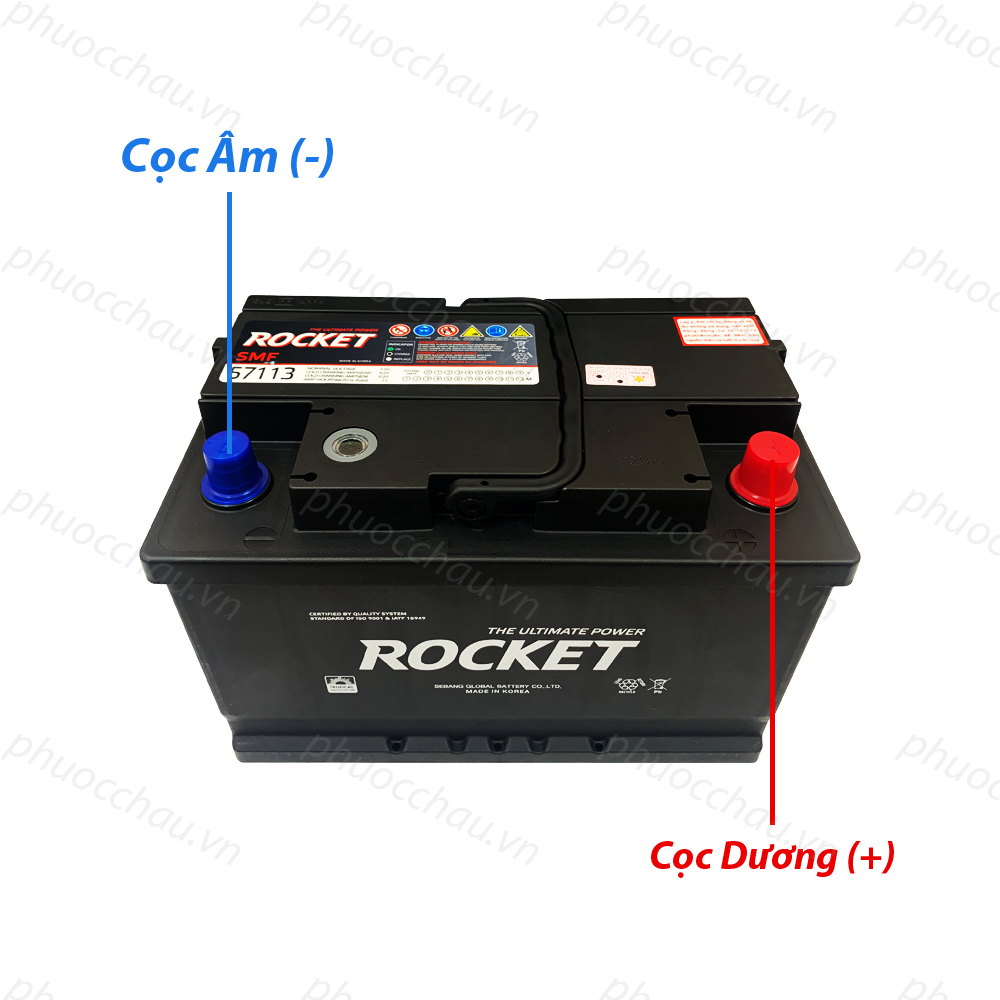 Bình Ắc Quy 12V-71Ah, Ắc Quy ROCKET SMF 57113