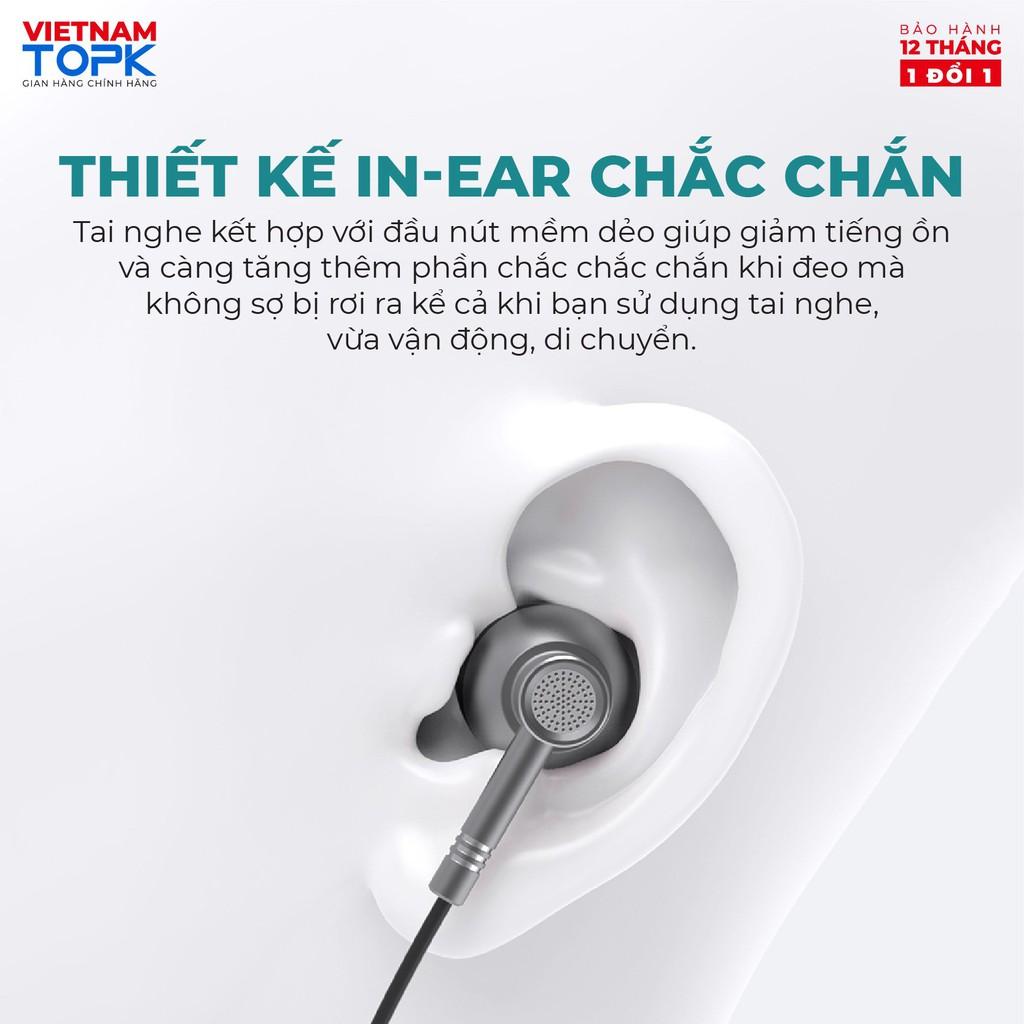 Tai nghe nhét tai có dây TOPK F35 - Âm thanh Stereo Hifi - Jack cắm 3.5mm - Hàng chính hãng