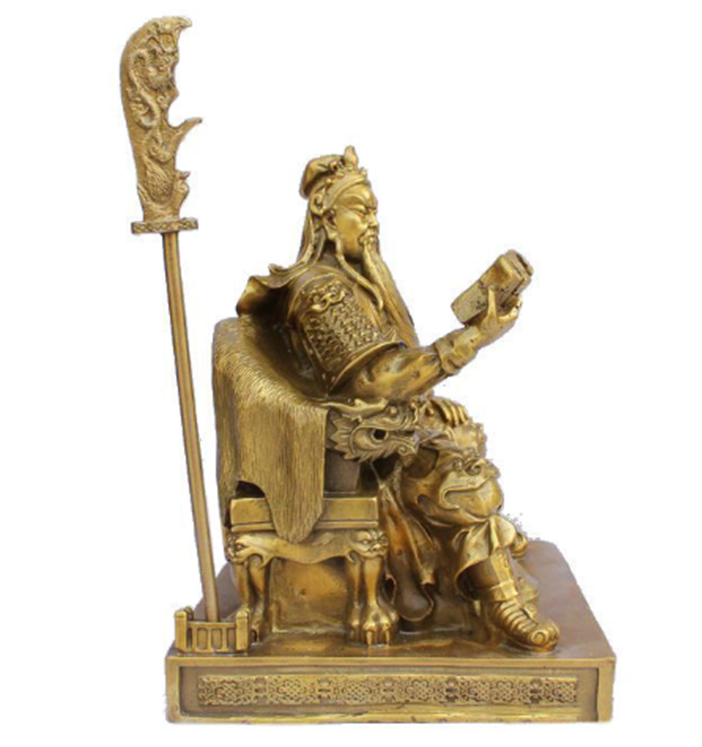 Tượng Quan Công Ngồi Đọc Sách bằng Đồng Thau cao 25cm nặng 2400g -Phong thủy mang lại sự thịnh vượng, trí tuệ và tiền bạc trong kinh doanh