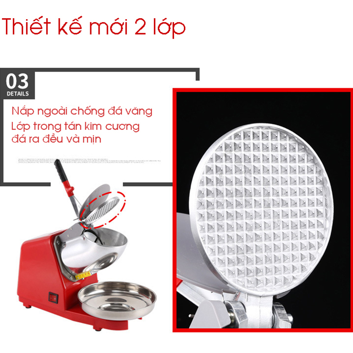 Máy bào đá tuyết 2 lưỡi thế hệ mới RE0377