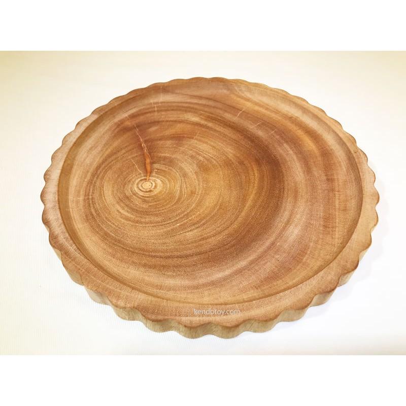 Khay gỗ xà cừ tự nhiên tạo hình bánh quy tròn | Wooden tray