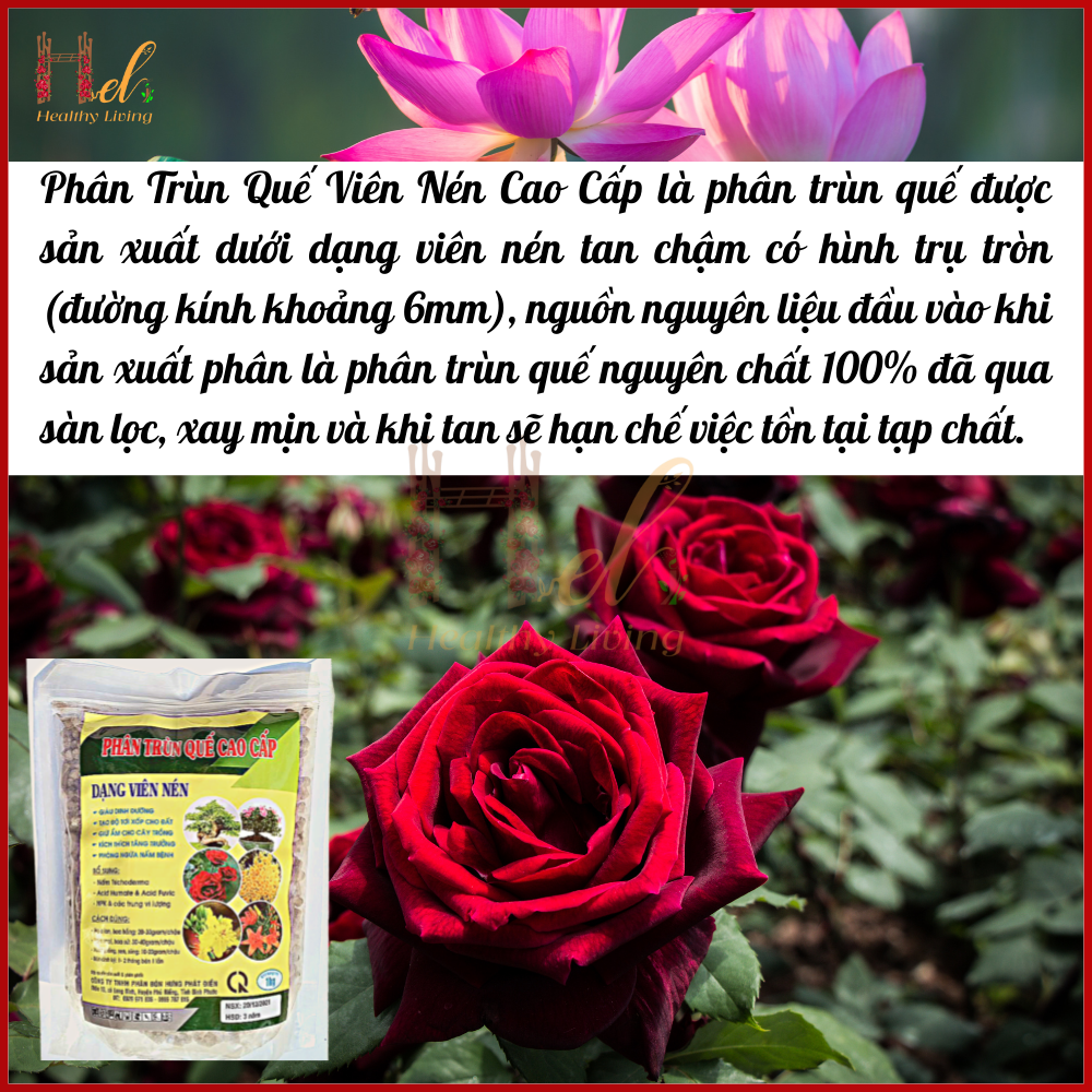 Phân Bón Trùn Quế Viên Nén HPD Cao Cấp Phân Bón Hữu Cơ Chuyên Cho Lan Và Cây Kiểng Gói 1kg