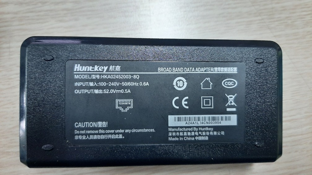 Hình ảnh Adapter PoE Huntkey 48V-0.5A   Chính Hãng