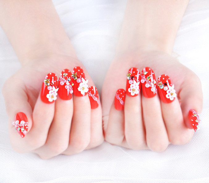 Bộ 24 móng tay giả nail thời trang như hình