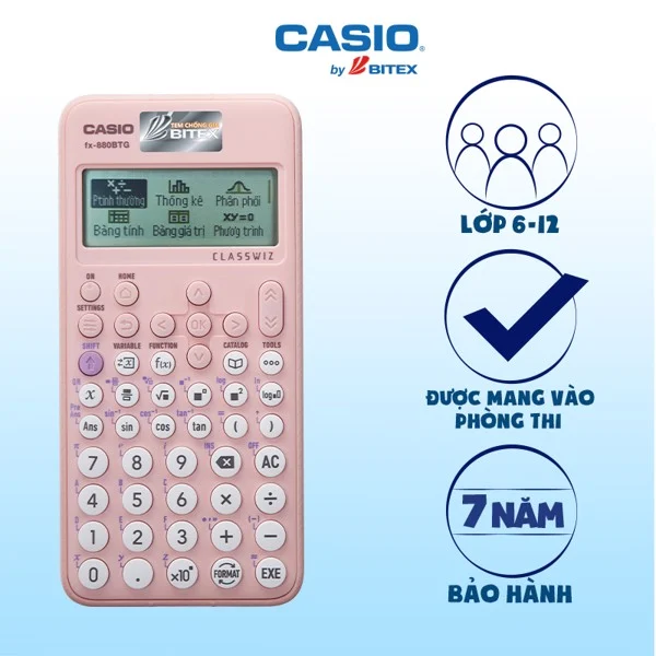 Máy Tính Casio FX 880 BTG - Màu Hồng