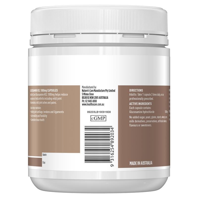 Healthy Care Glucosamine HCL 1000mg 200 Capsules