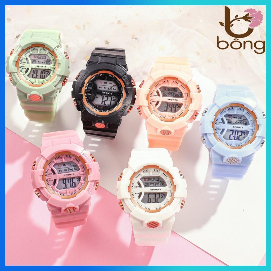 Đồng Hồ Điện Tử Nam Nữ Thể Thao Sport Watch Dây Cao Su Cao Cấp Mặt Tròn Hiển Thị Số Sang Trọng - Phong Cách Giới Trẻ